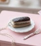 Chocolate Eclair Miniature Cake Necklace, Sweet Gift For Foodie - Image 3