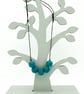 Felted bead necklace in teal wool - Image 3