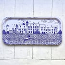Blue & White Coastal Tray, Scottish East Neuk Design