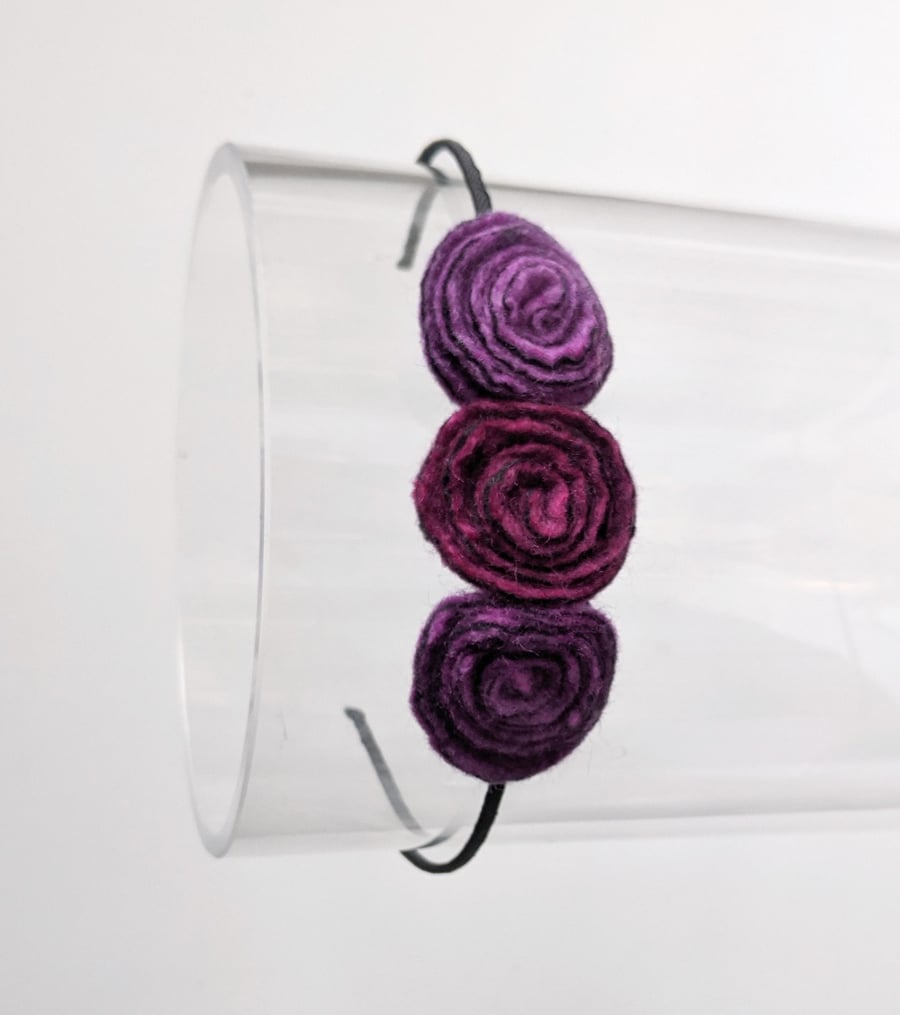 Flower hair band: fruity purples