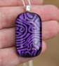 Handmade Purple Dichroic Pendant Necklace Maze pattern Fused Glass  SKU F12 - Image 4
