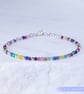 Sterling silver and Rainbow Agate handmade beaded bracelet - Image 10