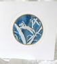 BOTANICAL CYANOTYPE PRINT CARD WITH GOLD LEAF - Image 1