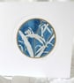 BOTANICAL CYANOTYPE PRINT CARD WITH GOLD LEAF