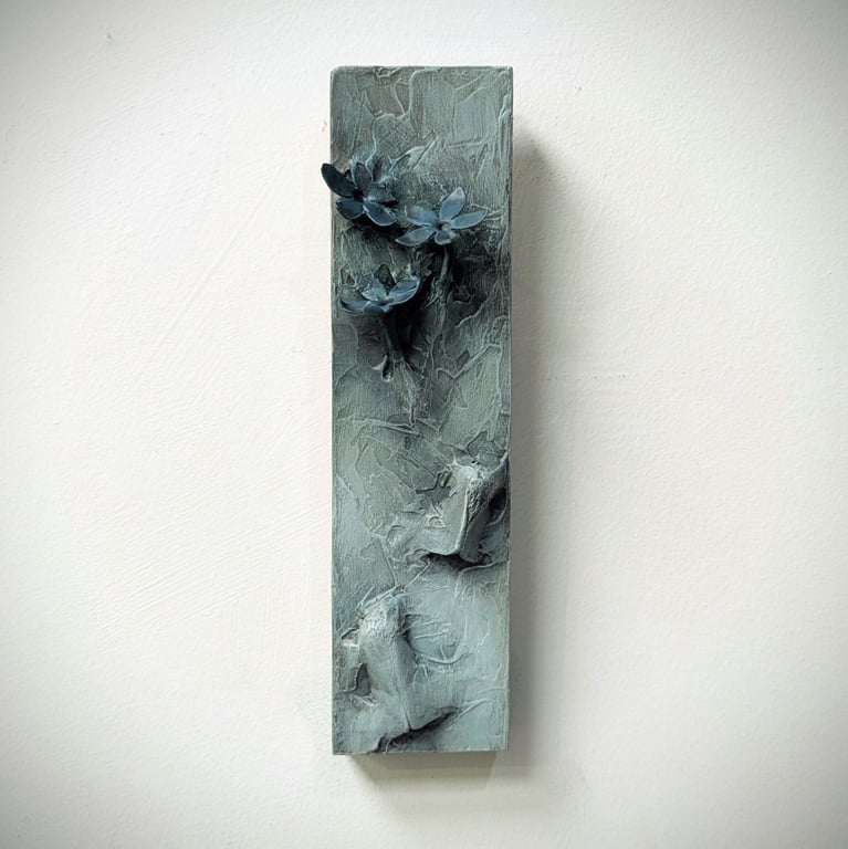 Fragments xxvii - small ethereal, haunting moth and flower sculpture