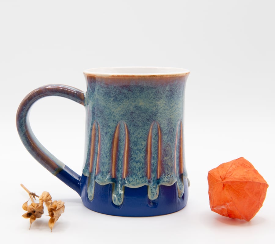 Style 11 (Electric Blue) - Mug - Handmade Ceramic Stoneware