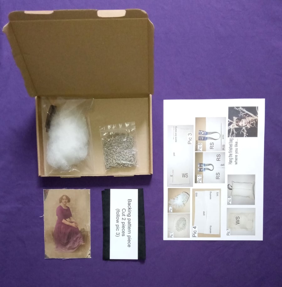Lavender bag DIY kit Edwardian lady beginner sensory smell scented 