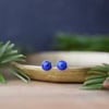 Lapis Lazuli Blue Gemstone Stud Earrings - Sterling Silver Stud Jewellery