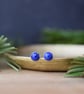 Lapis Lazuli Stud Earrings - Handmade Sterling Silver Studs - Image 1