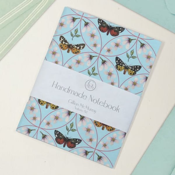 Handmade Moth Notebook - Small Notepad for Journalling, To Do Lists and Notes