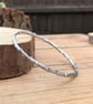 Handmade Chunky Silver Twig Bangle - Image 2