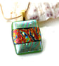 Dichroic Glass Pendant 278 Stripey Handmade with gold plated chain