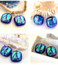 Earrings Dichroic Glass Fused Choice of colour handmade sterling silver hooks  - Image 3
