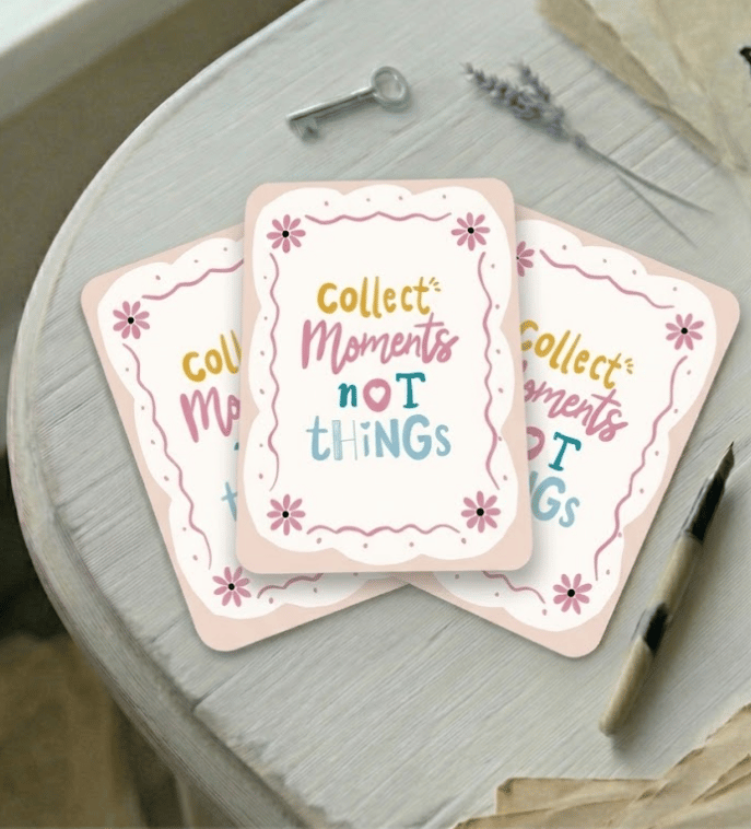 Collect Moments Not Things Illustrated Postcard - Note Cards