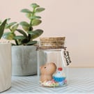 Mini Capybara & Cake in a Jar – “Happy Capy Birthday” Handmade Gift & Cute Anima