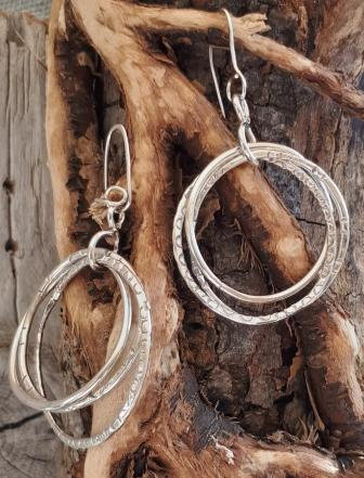 Sterling Silver triple hoop earring