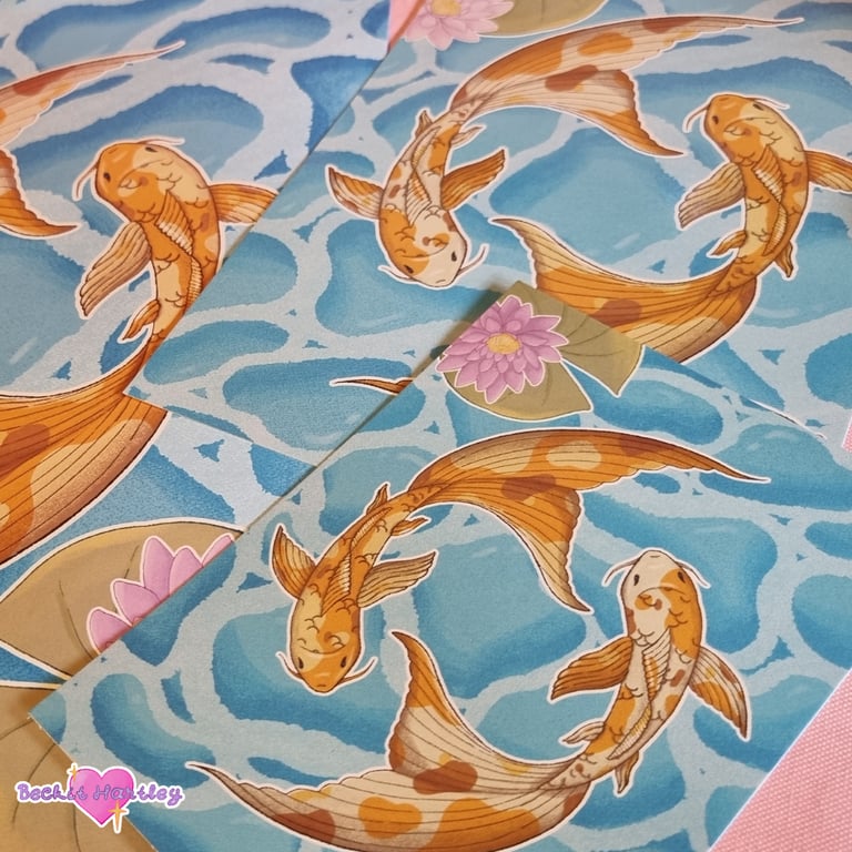 Koi Pond A5 Art Print - Original Illustration - Art Prints