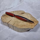 Hand Turned Epoxy Twist Pen - Red and Purple with Gun Metal Plating