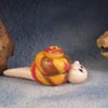 Spring Sale ... Tiny Village Snail OOAK Sculpt by Ann Galvin Gnome Village