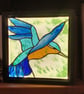 Stained glass Kingfisher light 