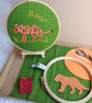 Craft kit - Tiger Roar hand appliqued and embroidered hoop picture - Image 1