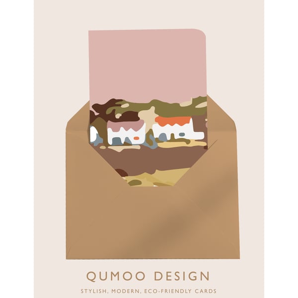 New Home new beginnings new home blank greetings card (QM205)