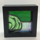 Stained glass leaf mini panel