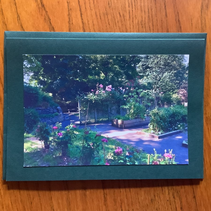 Handmade original photo card of Medieval Herb Garden