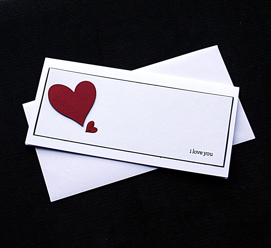 I Love You Hearts - Handcrafted Valentines or Anniversary Card - dr17-0004