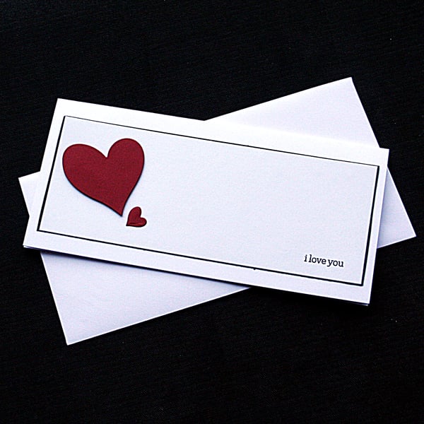 I Love You Hearts - Handcrafted Valentines or Anniversary Card - dr17-0004