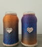 Handmade Ombre Yarn Wrapped Glass Jar Vases - Set of 2 - Rustic Heart Decor