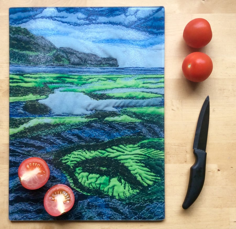 Glass chopping board and work top saver.