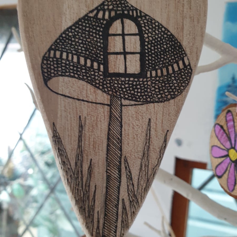 Fairy house chucky wooden heart