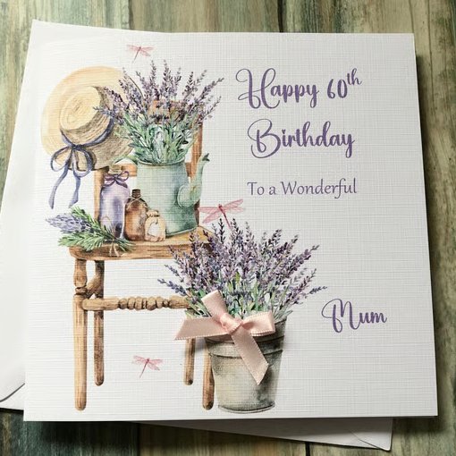 Lavender Birthday Card For Woman Happy Birthday Mum Nan Nanny Grandma 