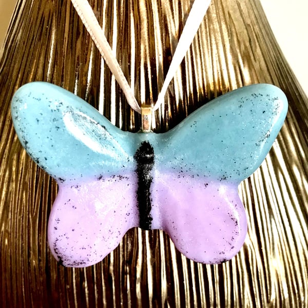 Pastel Blue & Lilac Butterfly Hanging Decoration