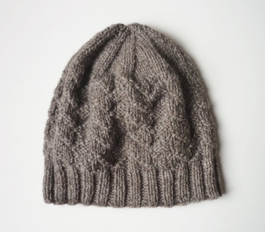 Guys' knitted beanie - Men's slouchy hat - Handmade in Scotland 
