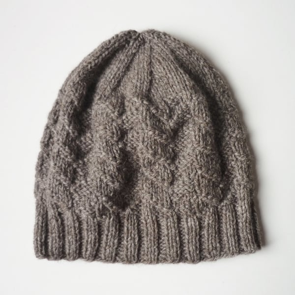 Guys' knitted beanie - Men's slouchy hat - Handmade in Scotland 