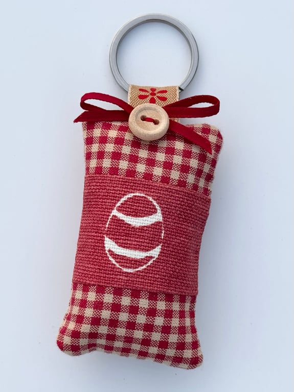 EASTER EGG GINGHAM KEY RING -  lavender