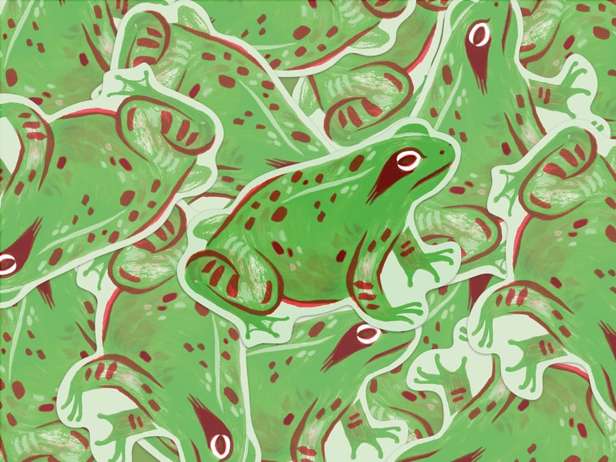 Common Frog Recycled Paper Sticker 