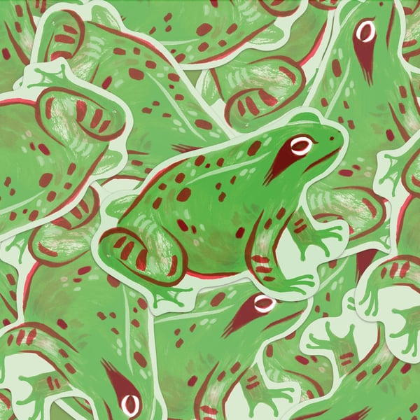 Common Frog Recycled Paper Sticker 
