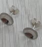 Domed Silver Stud Earrings - Image 2