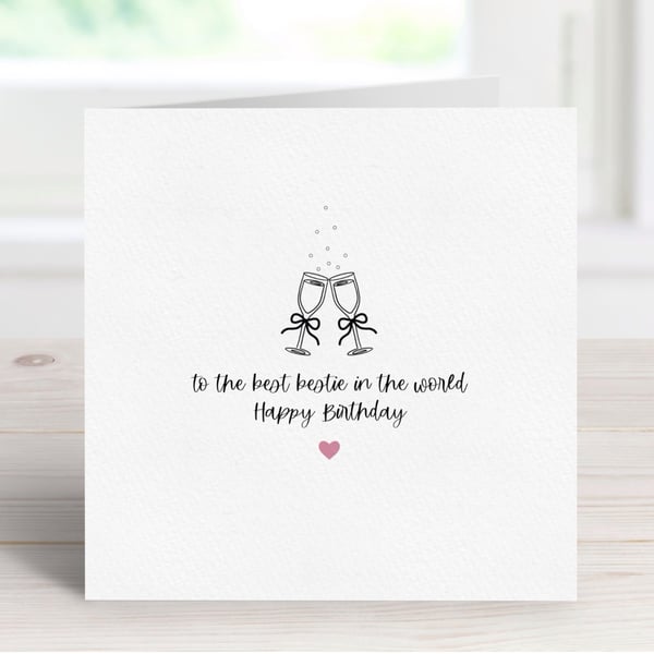 Best Friend Birthday Card, Handmade Greeting Card For Friend.