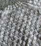 18" Grey & White Round Neck Lacey Baby Cardigan - Image 5