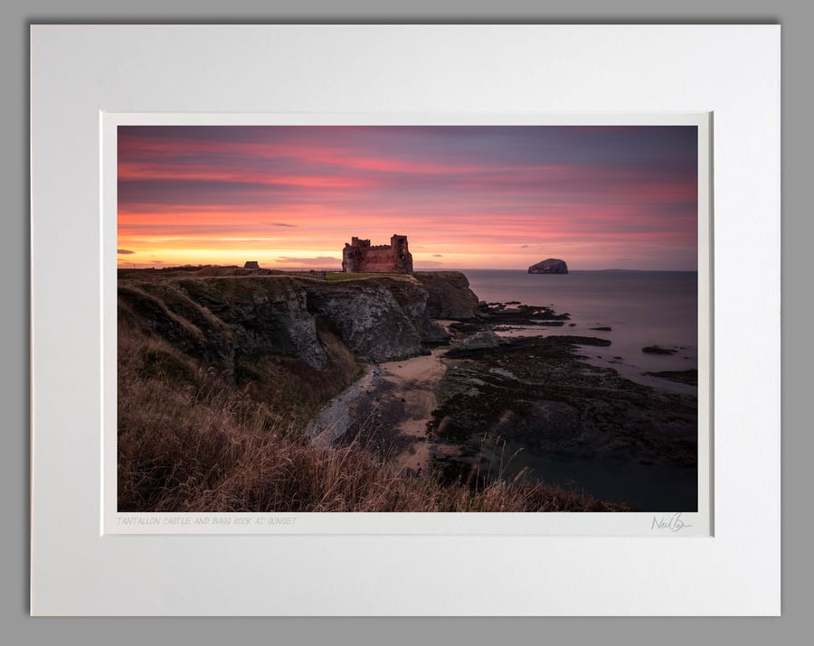 Tantallon Castle & Bass Rock, East Lothian - A3 (50x40cm) Unframed Print