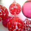 Opaque Crimson Hand Blown Glass Bauble, Christmas Ornament