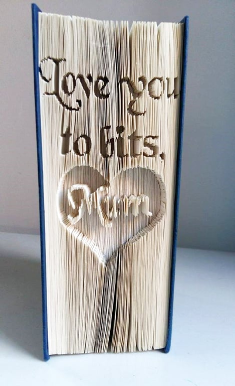 Love you to bits Mum CUT & FOLD Book folding pattern - EMAILED PDF PATTERN