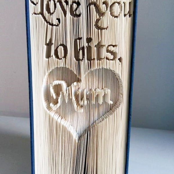 Love you to bits Mum CUT & FOLD Book folding pattern - EMAILED PDF PATTERN