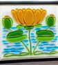 Fused glass picture of a yellow Water Lilly - Image 1