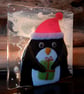 Handmade Fused Glass 'Christmas Penguin' T Light Holder - Image 5