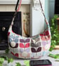 Large Dumpling Bag, Sling Style Cross Body Bag Retro Flower Design - Image 2